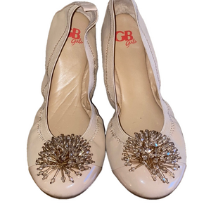 Gb Girls Gold Ornament Posy Ballet Flats 3